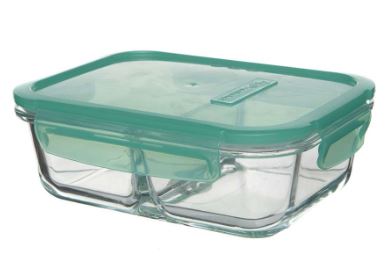 Контейнер LOCKIE&LOCK FOOD с зеленой крышкой (2 секции) 1010 мл 